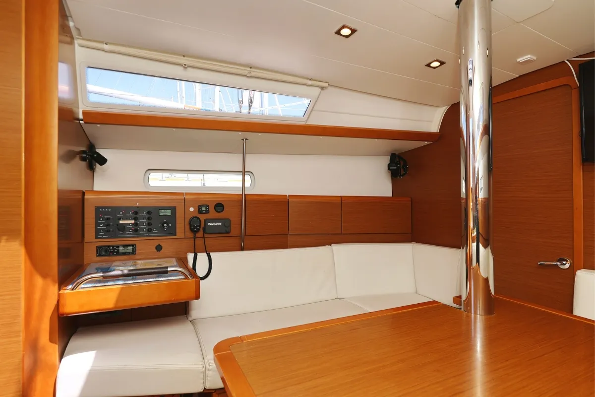 Eol, a Jeanneau Sun Odyssey 389 sailboat at Grad Biograd na Moru, Croatia