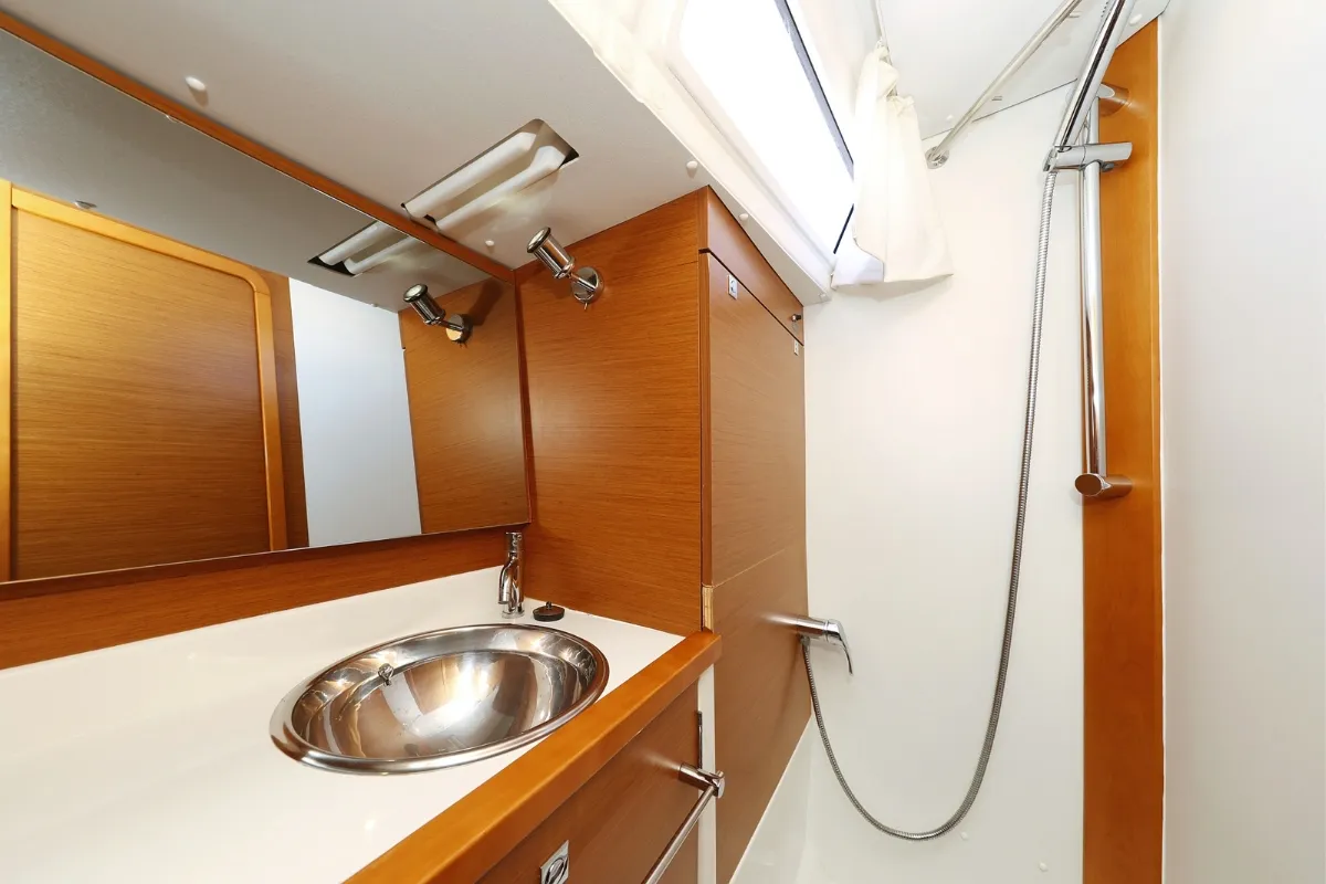 Eol, a Jeanneau Sun Odyssey 389 sailboat at Grad Biograd na Moru, Croatia