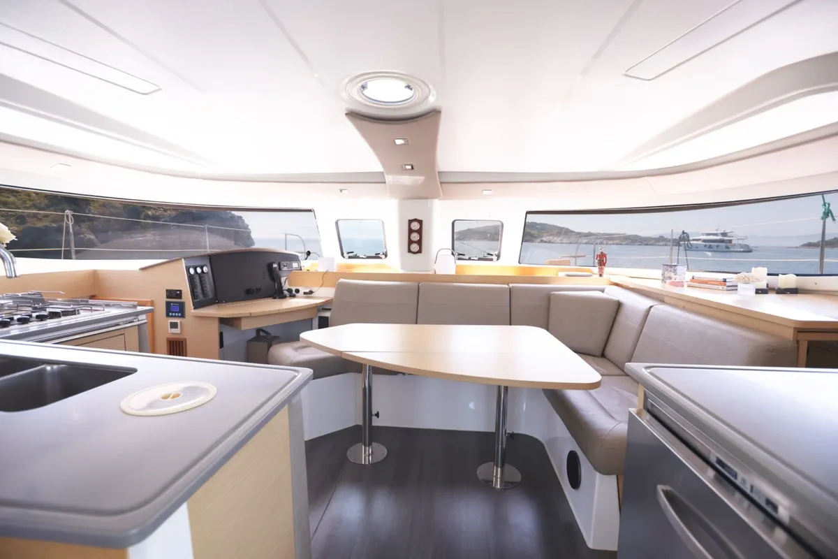 Romeo and Juliet, a Fountaine Pajot Lipari 41 catamaran at Bodrum, Turkey