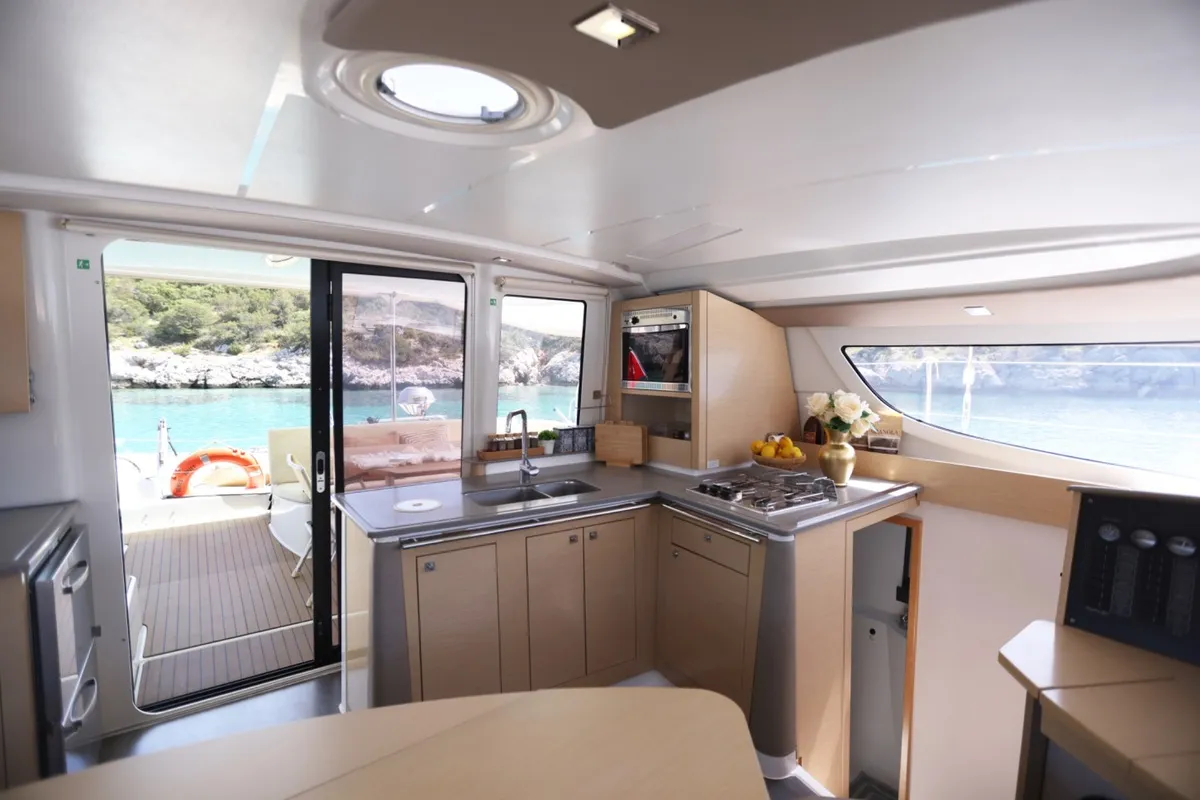 Romeo and Juliet, a Fountaine Pajot Lipari 41 catamaran at Bodrum, Turkey