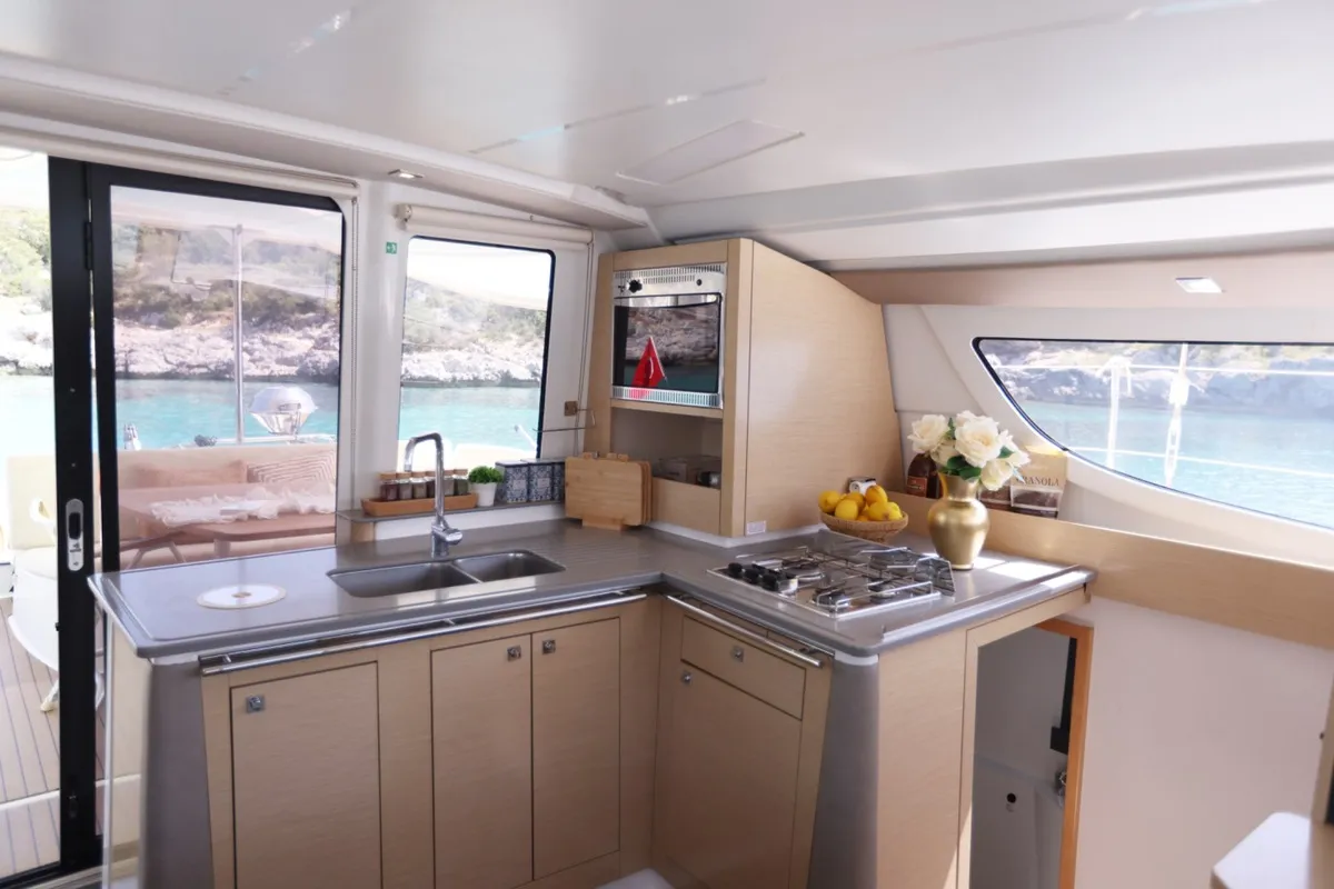Romeo and Juliet, a Fountaine Pajot Lipari 41 catamaran at Bodrum, Turkey