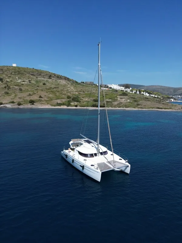 Romeo and Juliet, a Fountaine Pajot Lipari 41 catamaran at Bodrum, Turkey