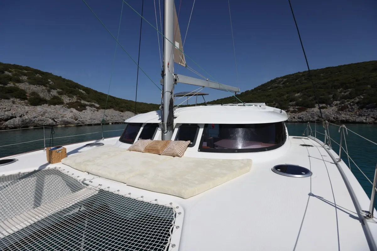 Romeo and Juliet, a Fountaine Pajot Lipari 41 catamaran at Bodrum, Turkey