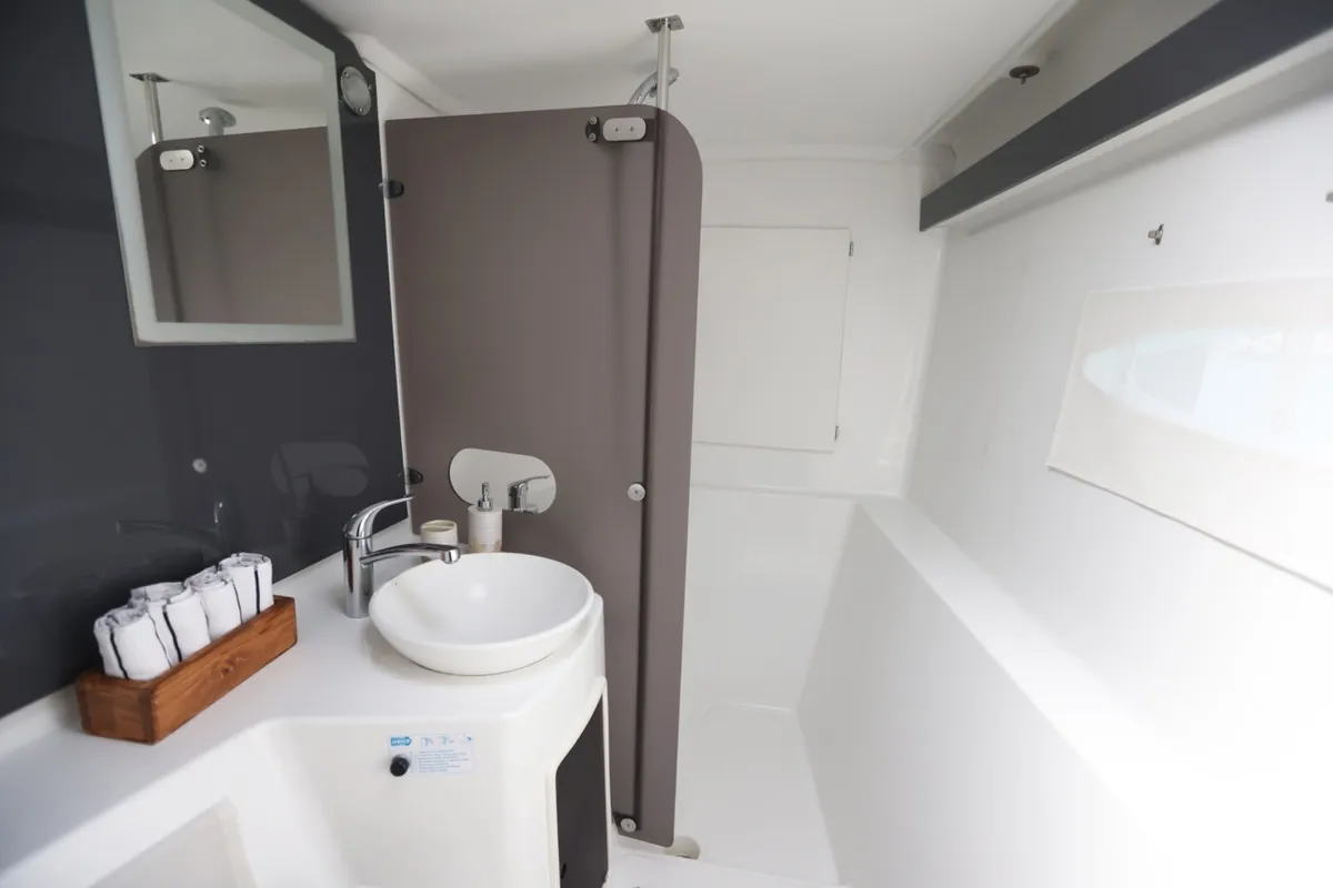 Romeo and Juliet, a Fountaine Pajot Lipari 41 catamaran at Bodrum, Turkey