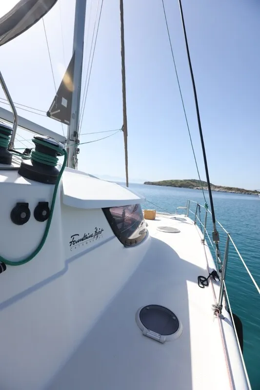 Romeo and Juliet, a Fountaine Pajot Lipari 41 catamaran at Bodrum, Turkey