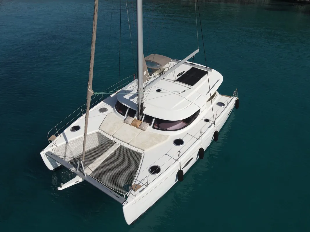 Romeo and Juliet, a Fountaine Pajot Lipari 41 catamaran at Bodrum, Turkey