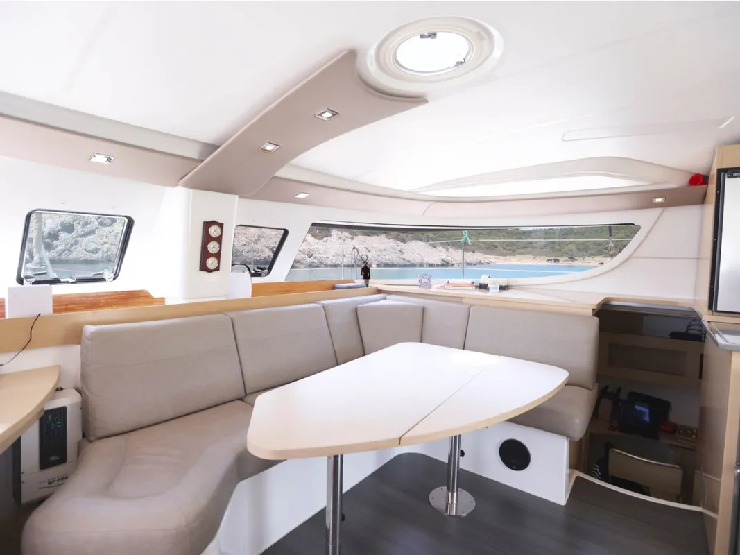 Romeo and Juliet, a Fountaine Pajot Lipari 41 catamaran at Bodrum, Turkey