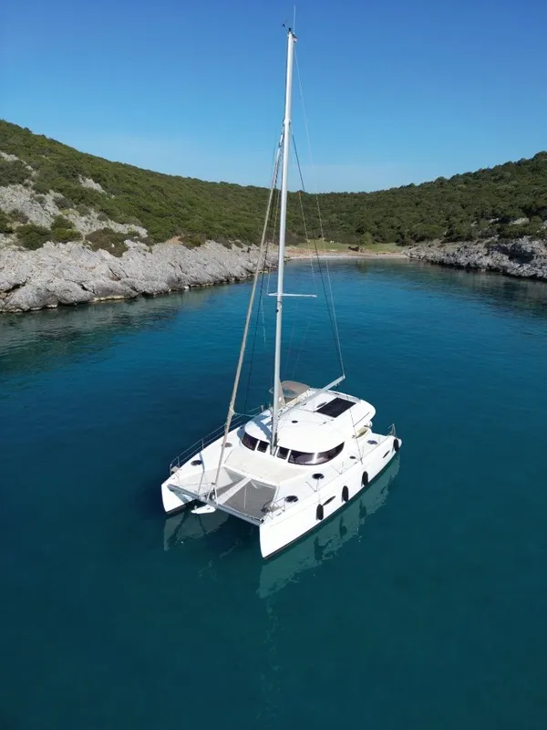 Romeo and Juliet, a Fountaine Pajot Lipari 41 catamaran at Bodrum, Turkey