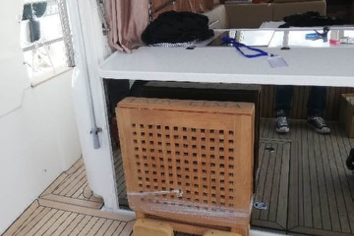 Deck of Lady Elma, a Greenline 40 yacht at Grad Biograd na Moru, Croatia