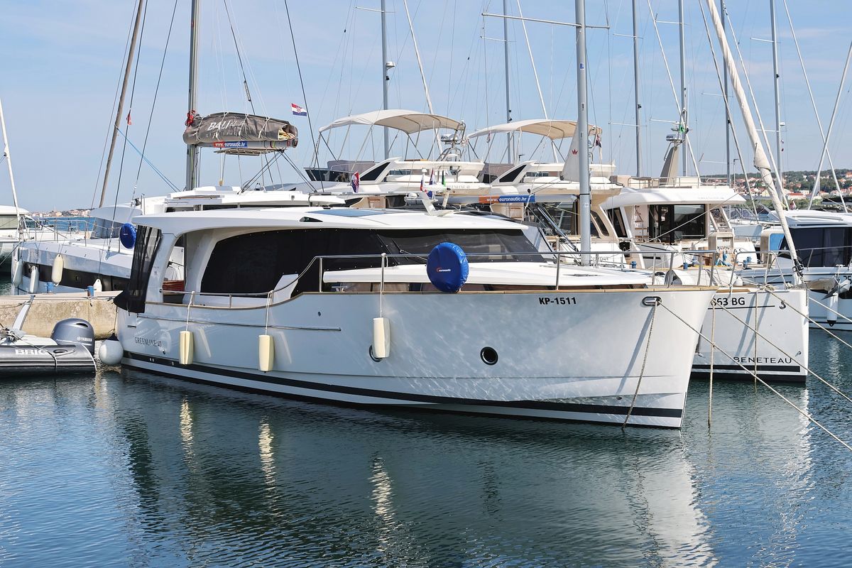 Exterior view of Lady Elma, a Greenline 40 yacht at Grad Biograd na Moru, Croatia