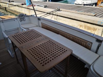 Deck of Lady Elma, a Greenline 40 yacht at Grad Biograd na Moru, Croatia