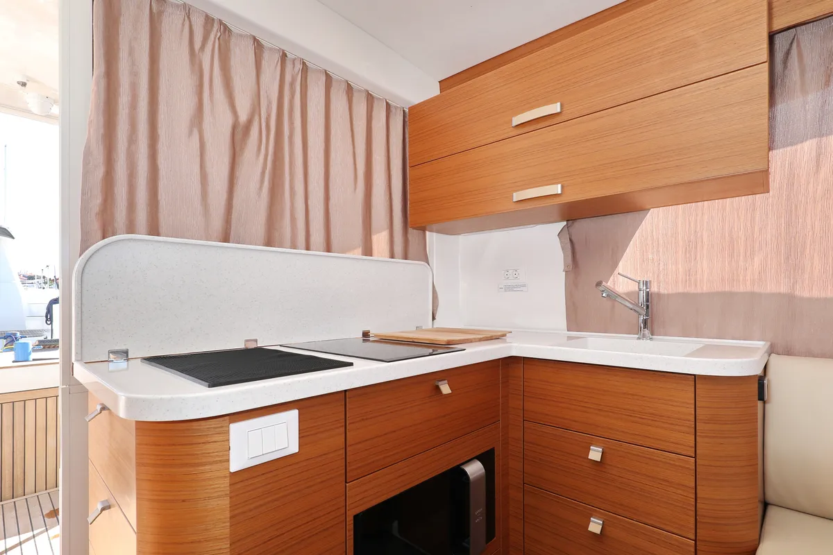 Galley of Lady Elma, a Greenline 40 yacht at Grad Biograd na Moru, Croatia