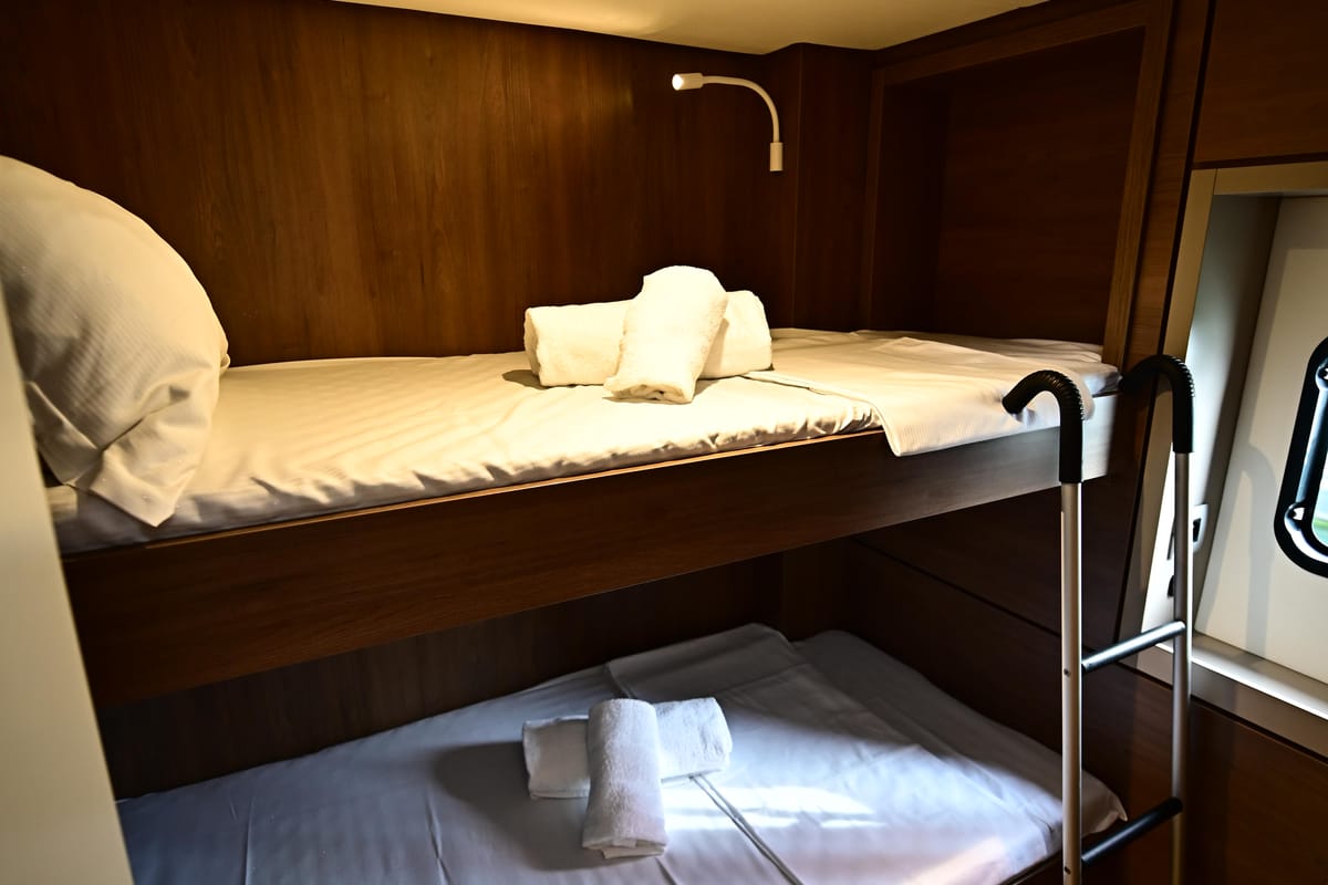 Cabin on Endeavour, a Bali 4.6 catamaran at Tonnarella, Italy