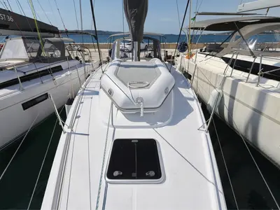 Cockpit of September, a Beneteau First 36 sailboat at Grad Biograd na Moru, Croatia