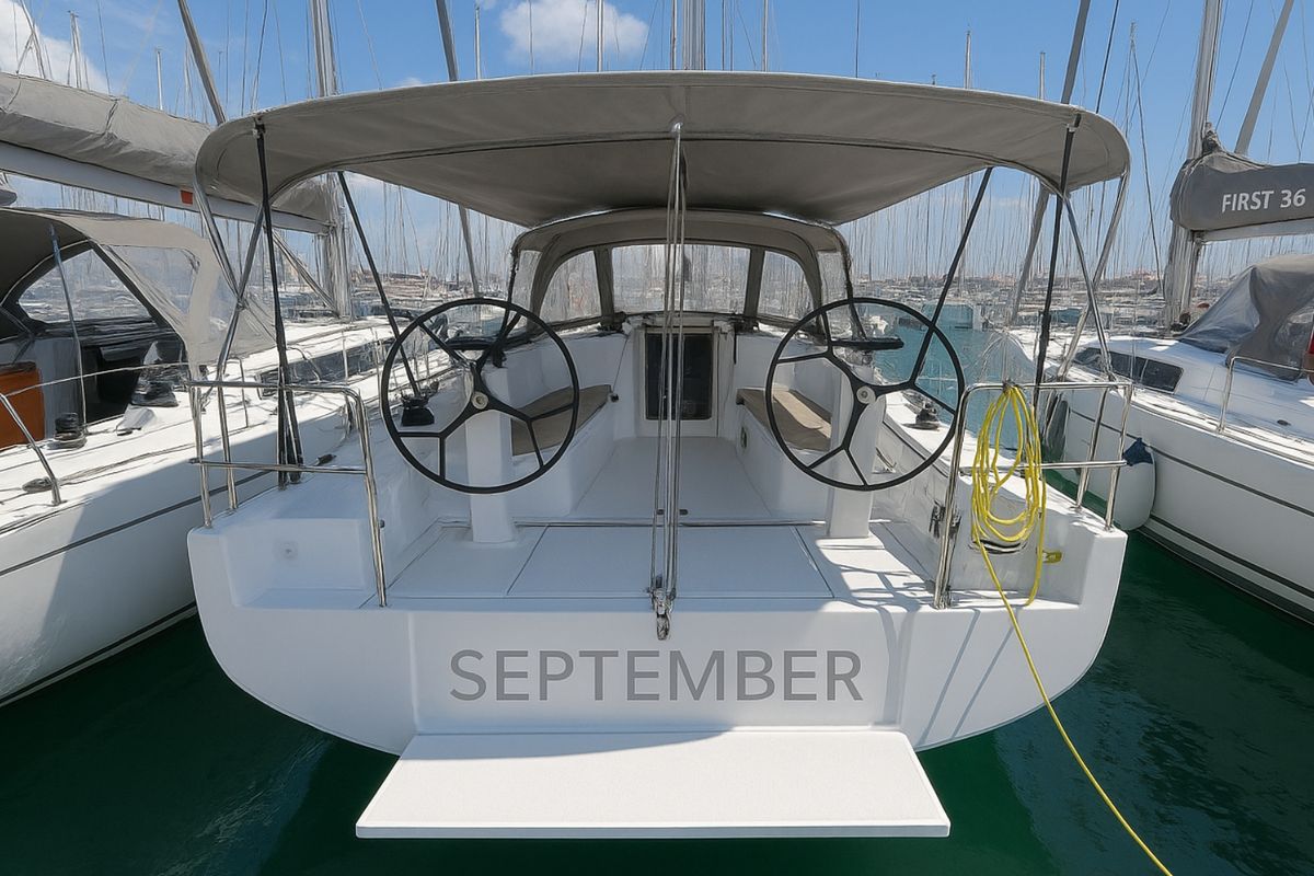 Exterior view of September, a Beneteau First 36 sailboat at Grad Biograd na Moru, Croatia