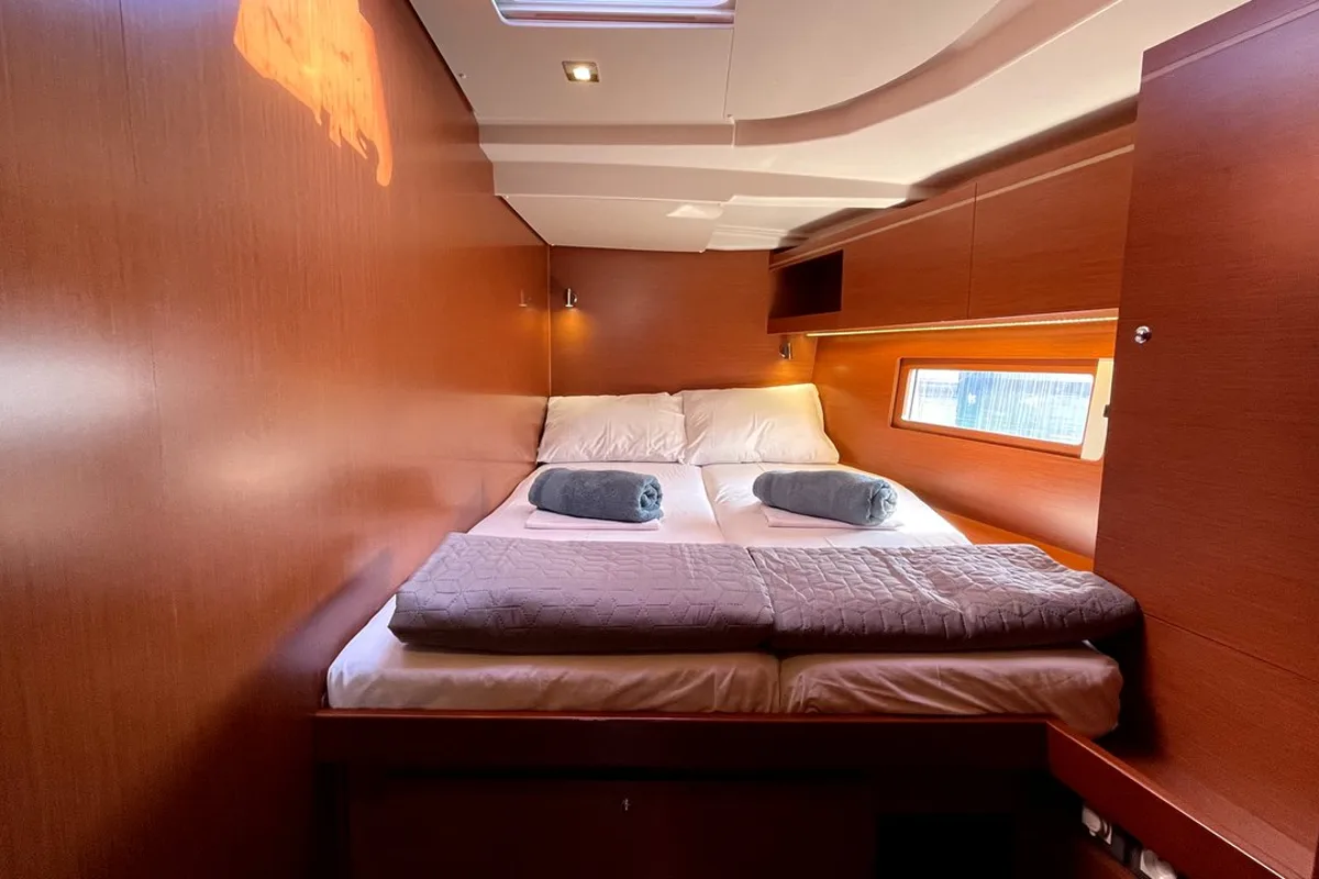 Cabin on Black Swan, a Beneteau Oceanis 51.1 sailboat at Athens, Greece