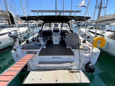 Deck of Black Swan, a Beneteau Oceanis 51.1 sailboat at Athens, Greece