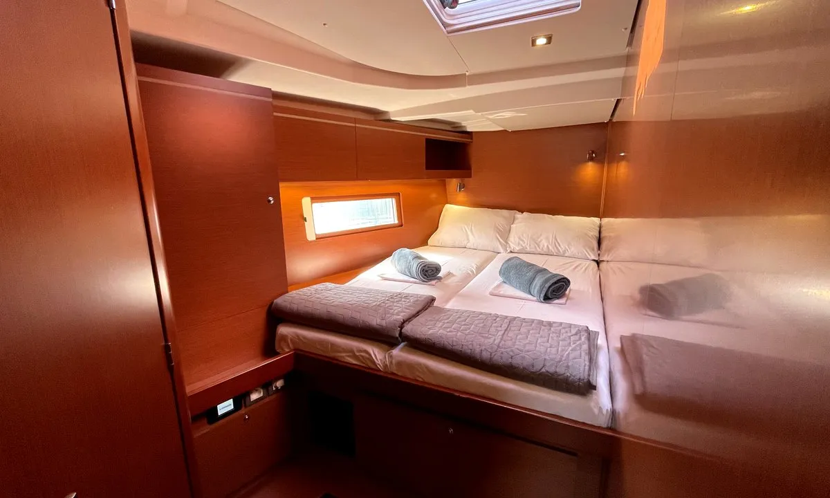 Cabin on Black Swan, a Beneteau Oceanis 51.1 sailboat at Athens, Greece