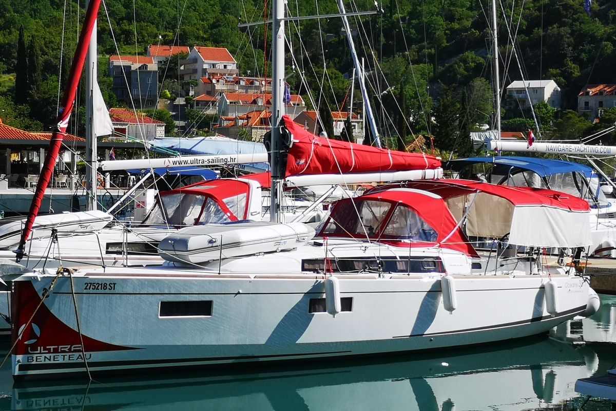 Exterior view of TEODORA, a Beneteau Oceanis 38.1 sailboat at Dubrovnik, Croatia