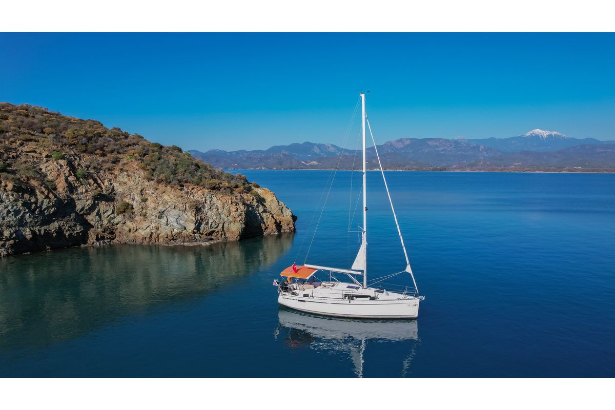 Exterior view of Taz, a Bavaria 34 sailboat at Fethiye, Turkey