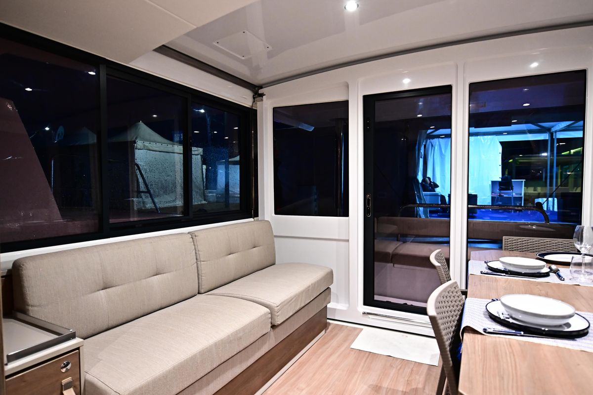 Salon of Grease, a Bali 4.4 catamaran at Salerno, Italy