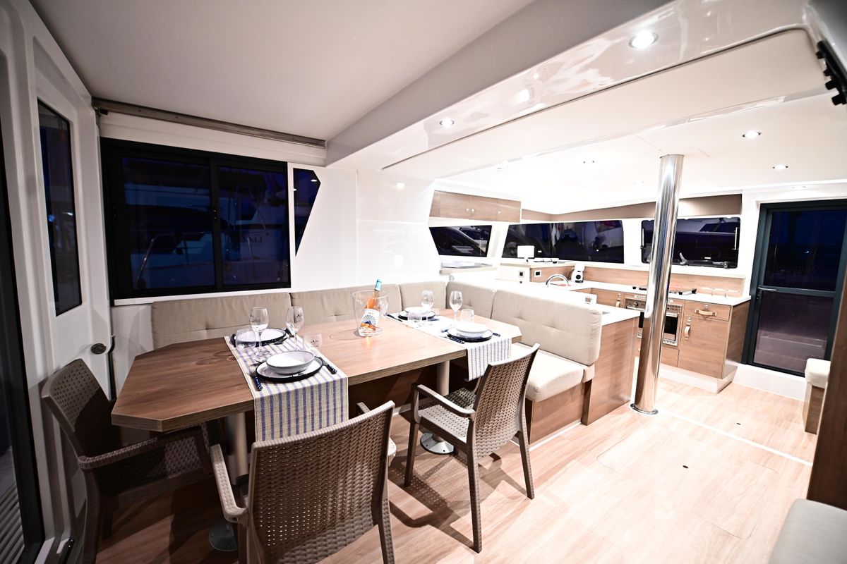 Salon of Grease, a Bali 4.4 catamaran at Salerno, Italy
