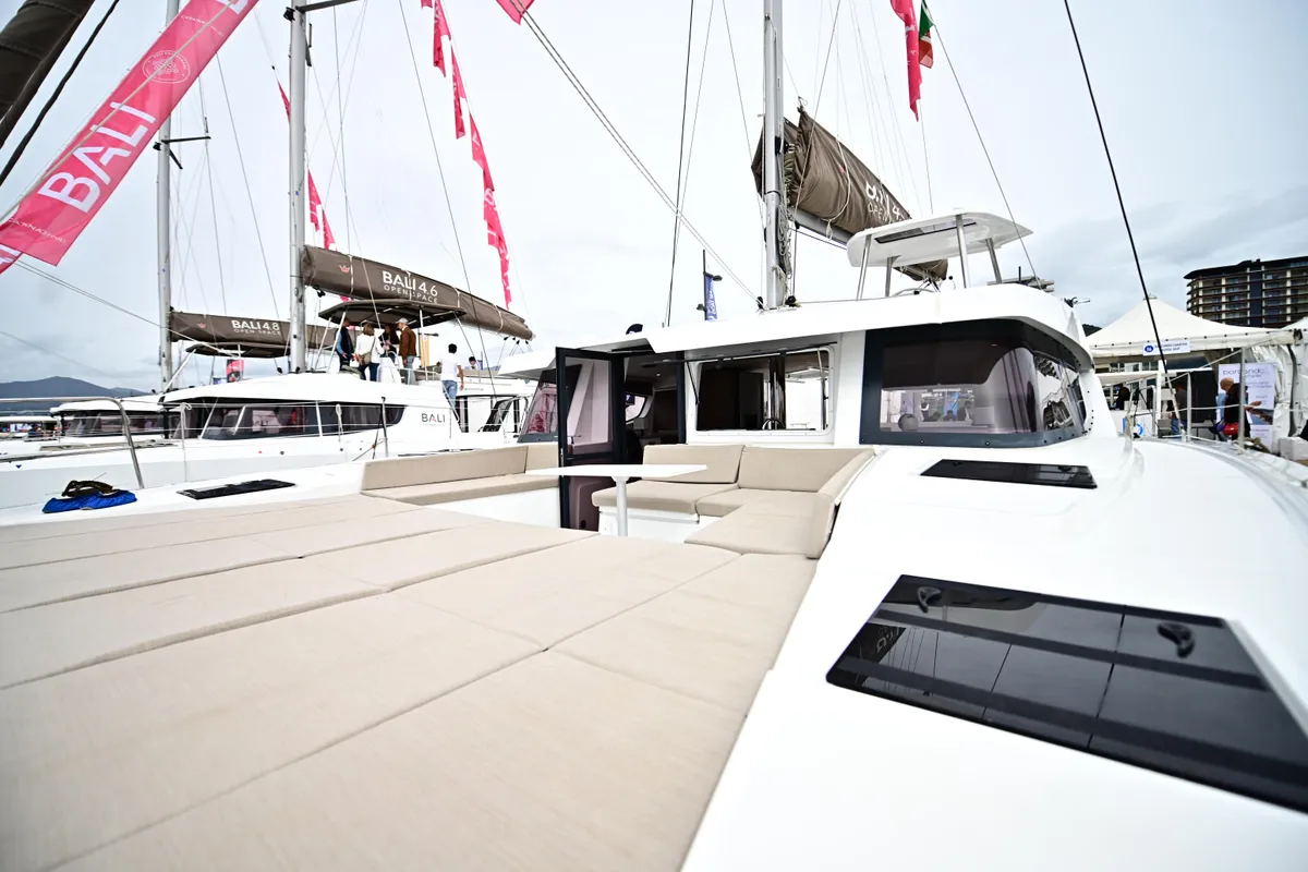 Galley of Grease, a Bali 4.4 catamaran at Salerno, Italy