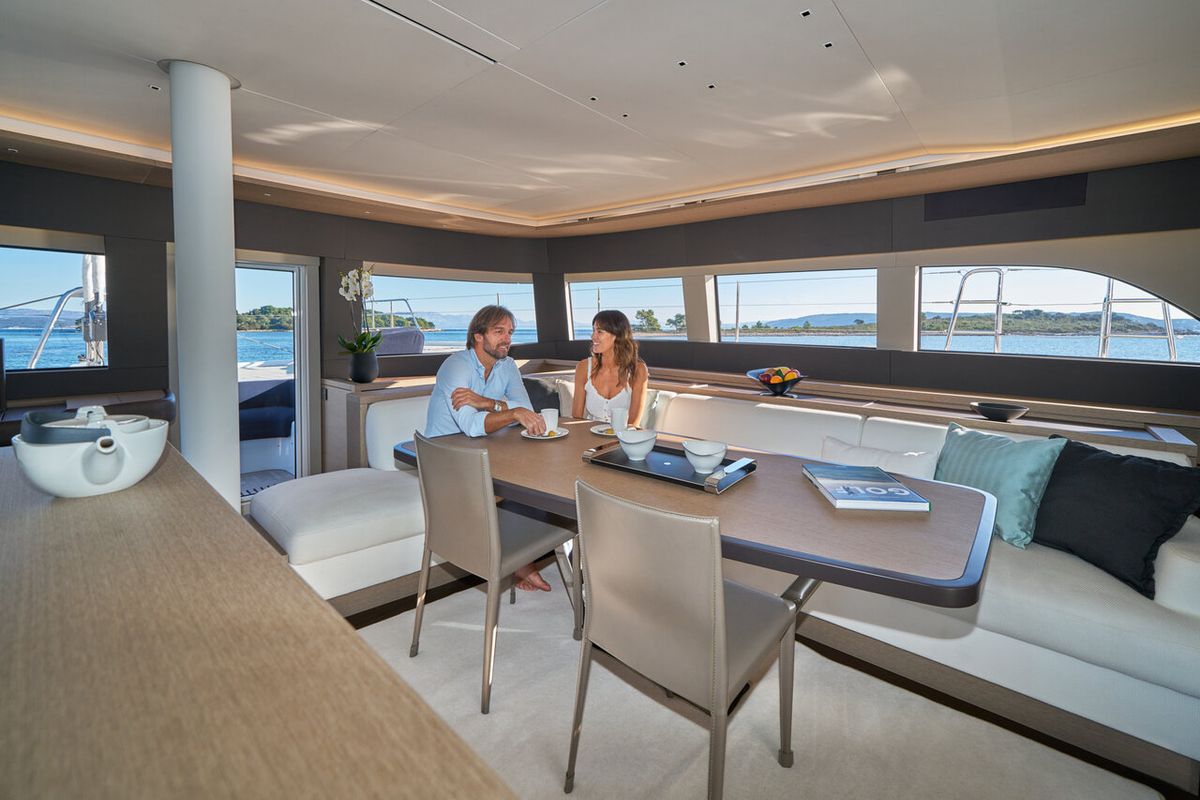 Salon of Amada Mia - CREWED, a Lagoon Sixty 5 catamaran at Split, Croatia