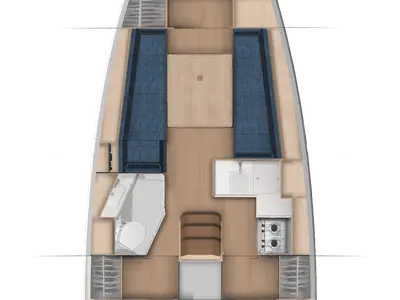 Floor plan of Luigi, a sailboat at Grad Biograd na Moru, Croatia