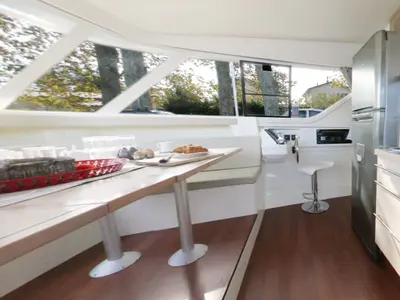 Salon of Vision 3, a Cygnet Vision 3 motorboat at Portiragnes, France