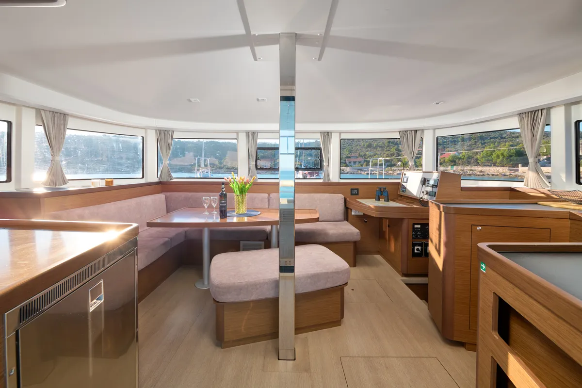 Salon of Barney, a Lagoon 42 catamaran at Grad Trogir, Croatia