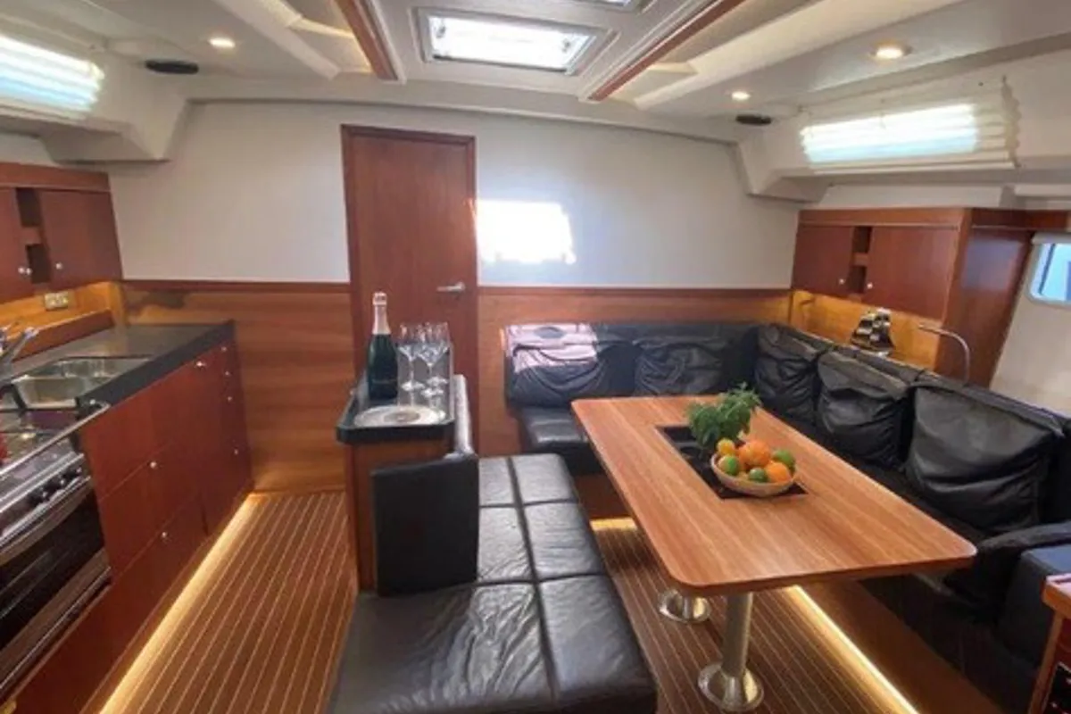 Salon of Wrungel, a Hanse Yachts Hanse 505 sailboat at Grad Rovinj, Croatia