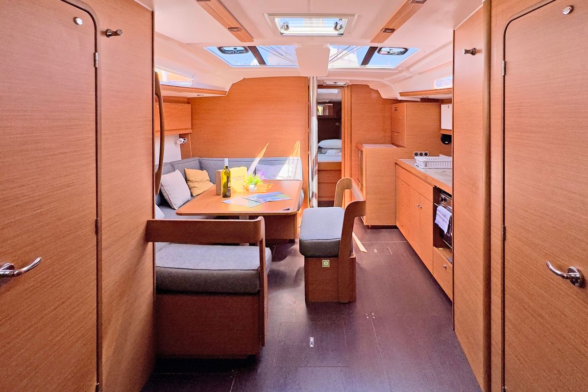 Galley of First Love, a Dufour 430 sailboat at Skradin, Croatia