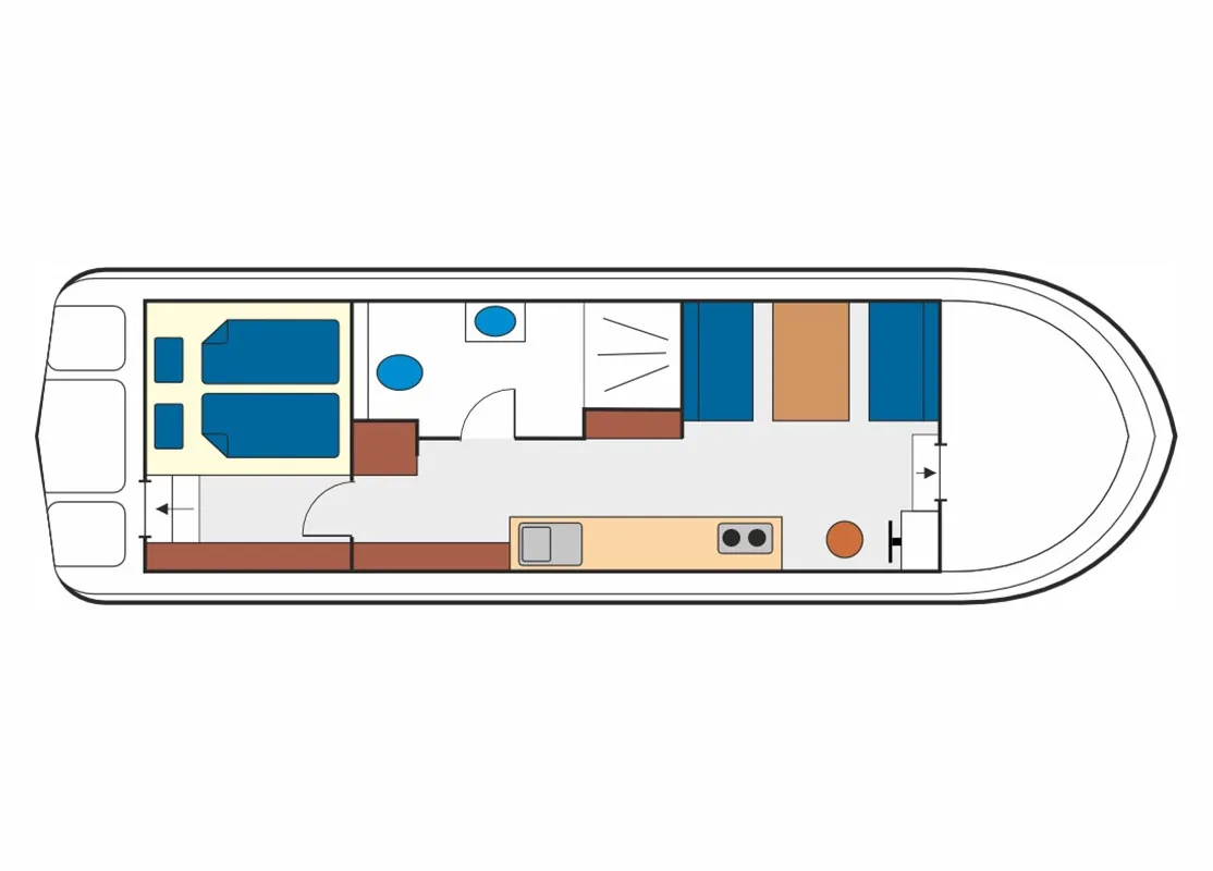 Floor plan of 2405, a Espade Espade 1050 Fly motorboat at Mittersheim, France