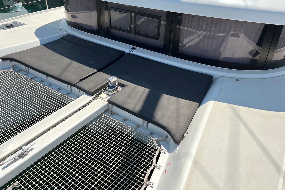Deck of Sea Hawk, a Lagoon 42 catamaran at Athens, Greece