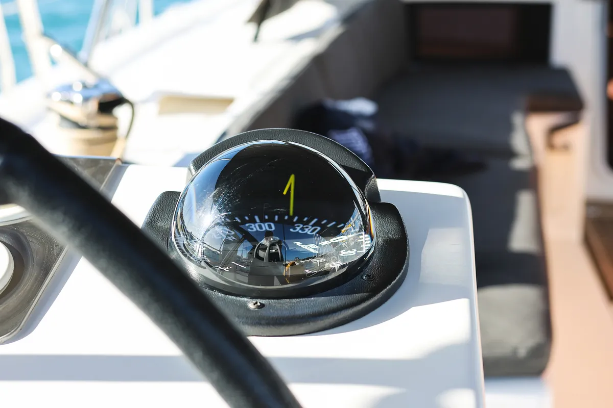 Cockpit of Kasper, a Dufour 530 sailboat at Grad Vodice, Croatia