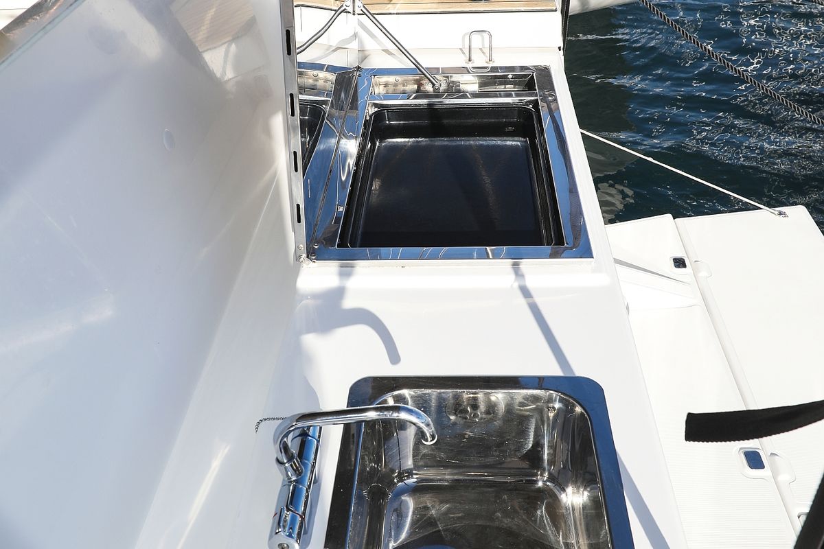 Deck of Kasper, a Dufour 530 sailboat at Grad Vodice, Croatia