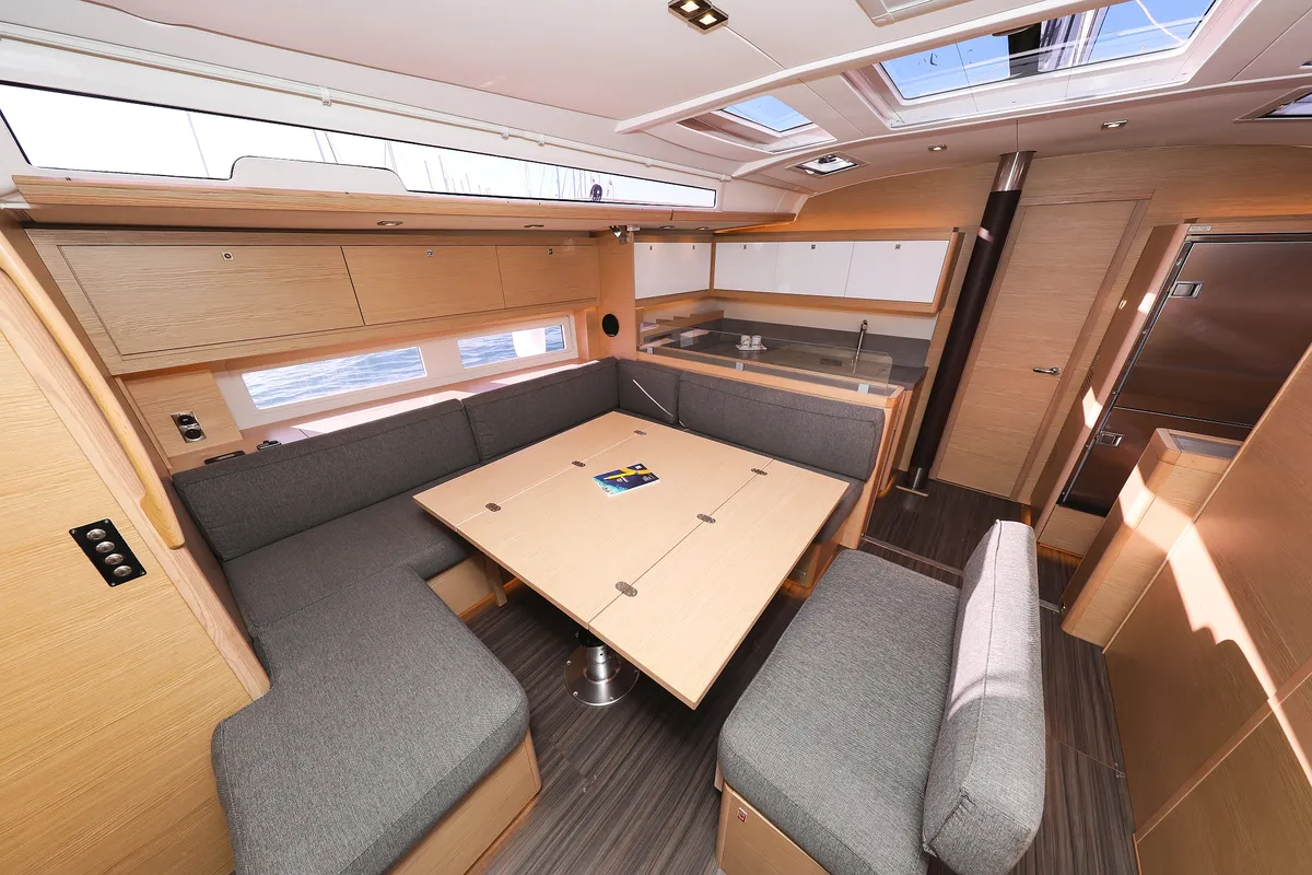 Salon of Kasper, a Dufour 530 sailboat at Grad Vodice, Croatia
