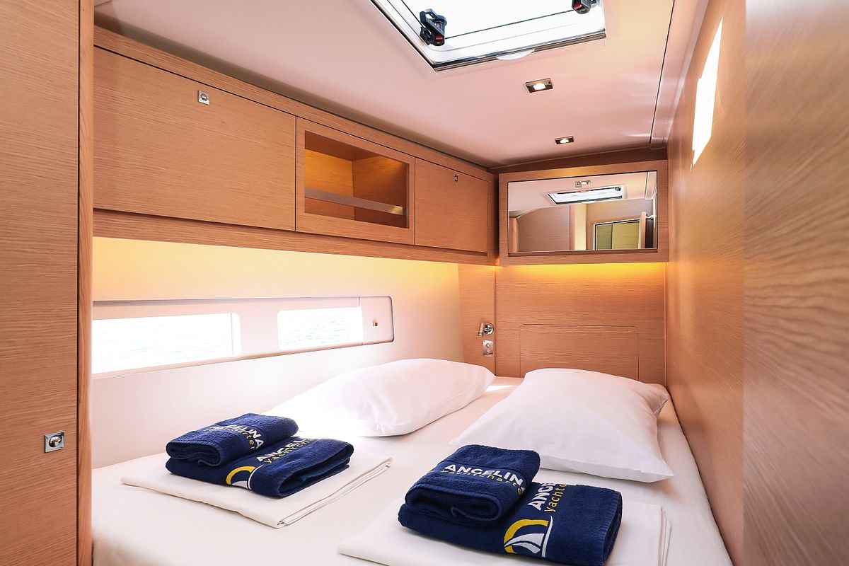 Cabin on Kasper, a Dufour 530 sailboat at Grad Vodice, Croatia