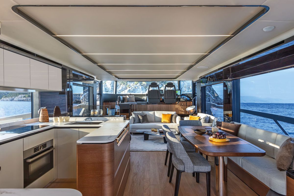 Salon of Knitewear.Club 3, a Absolute Yachts Navetta 64 yacht at Općina Sukošan, Croatia