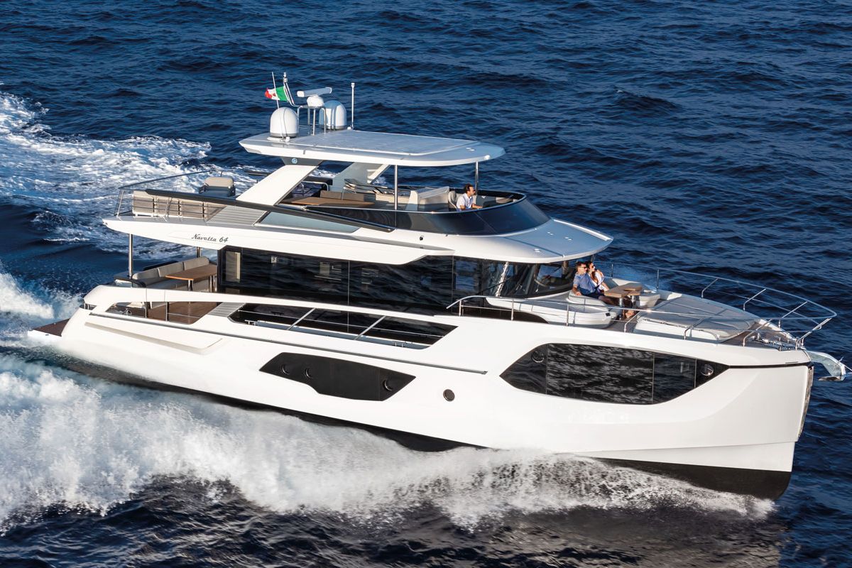 Exterior view of Knitewear.Club 3, a Absolute Yachts Navetta 64 yacht at Općina Sukošan, Croatia