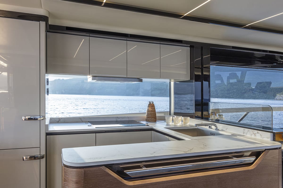 Deck of Knitewear.Club 3, a Absolute Yachts Navetta 64 yacht at Općina Sukošan, Croatia