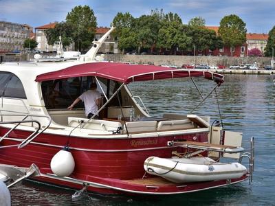Deck of Renesansa, a SAS - Vektor Adriana 44 motorboat at Zadar, Croatia