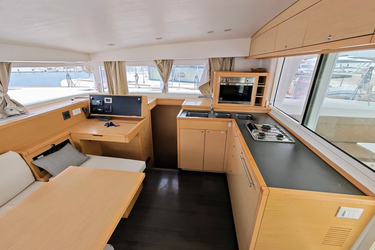 Galley of Diego, a Lagoon 400 S2 catamaran at Općina Sukošan, Croatia