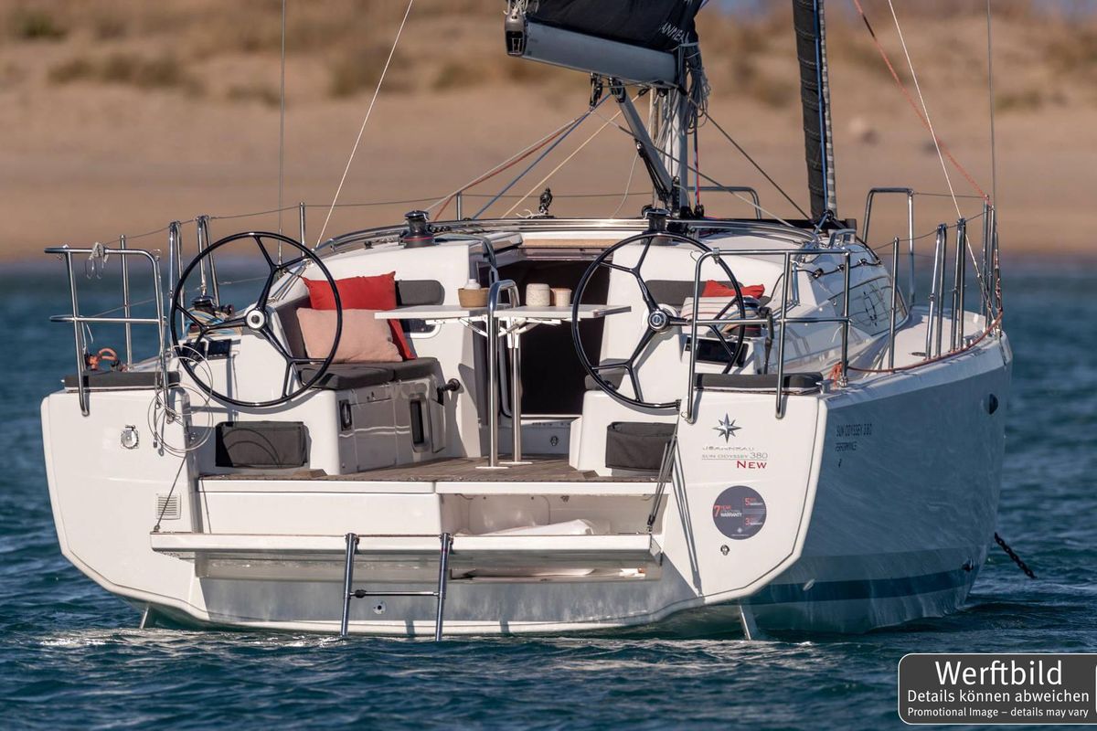 Exterior view of Lidija, a Jeanneau Sun Odyssey 380 sailboat at Grad Pula, Croatia