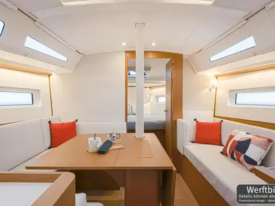 Salon of Lidija, a Jeanneau Sun Odyssey 380 sailboat at Grad Pula, Croatia