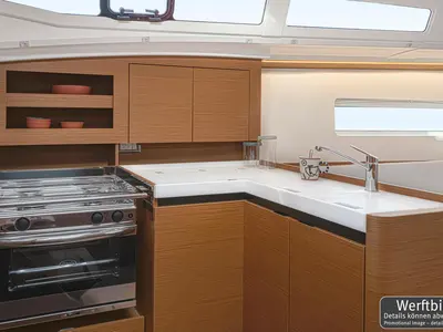 Galley of Lidija, a Jeanneau Sun Odyssey 380 sailboat at Grad Pula, Croatia