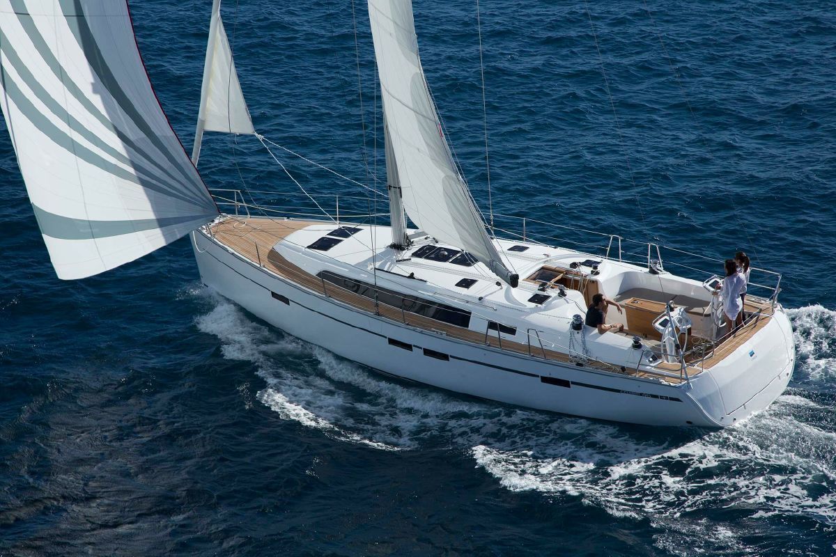 Exterior view of Michael Bavaria 46 Cruiser, a Bavaria 46 Cruiser sailboat at Kos, Greece