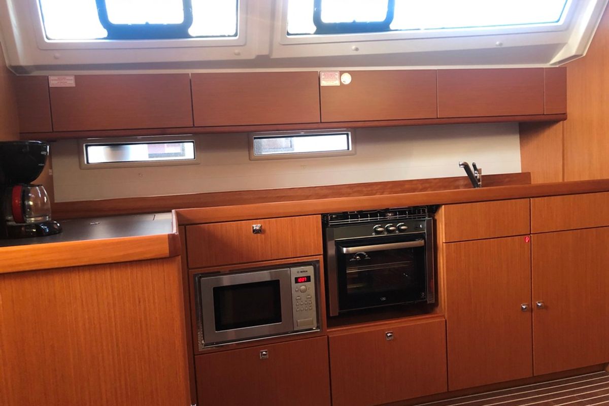 Galley of Michael Bavaria 46 Cruiser, a Bavaria 46 Cruiser sailboat at Kos, Greece