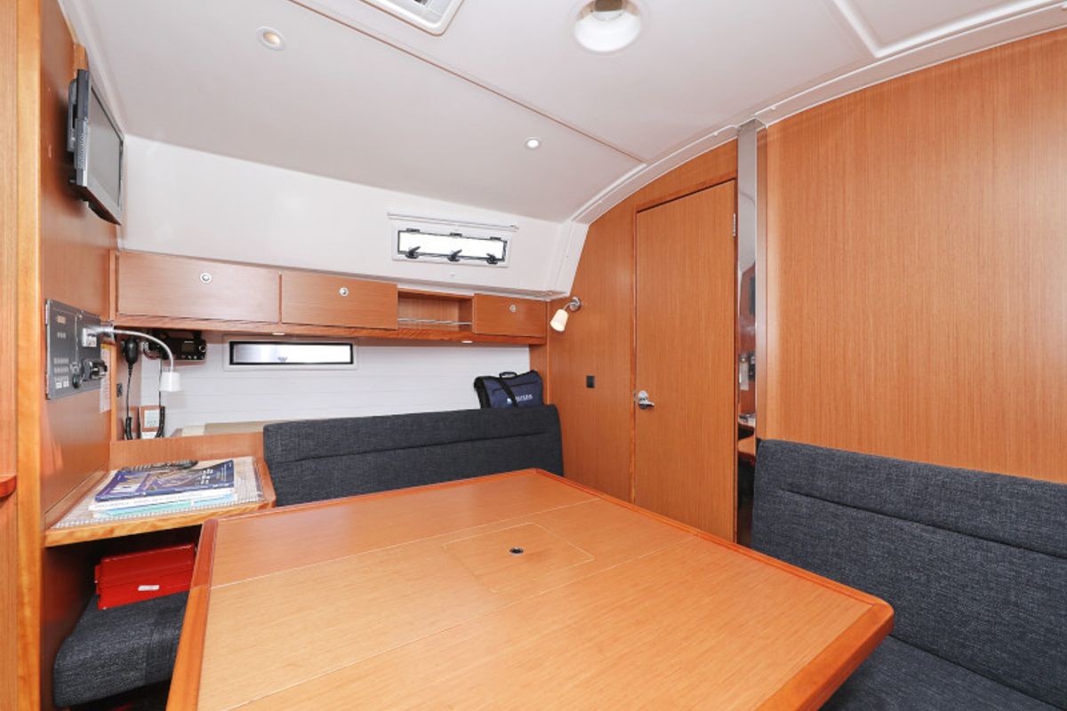 Salon of Petra M, a Bavaria 36 Cruiser sailboat at Zadar, Croatia